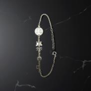 PULSERAS | PULSERA  PLATA TRIPLE PROTECCION MEDALLA SAN BENITO, CRUZ DE CARAVACA Y LLAVE DE SAN BENITO