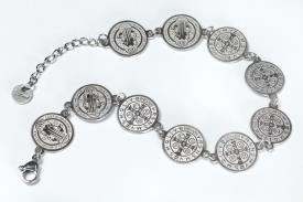 PULSERAS | PULSERA ACERO 10 MEDALLAS DE SAN BENITO
