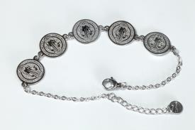 PULSERAS | PULSERA ACERO 5 MEDALLAS DE SAN BENITO