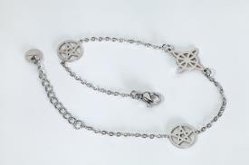 PULSERAS | PULSERA ACERO DOBLE PROTECCIN (2 TETRAGRAMATON / 1 NUDO DE BRUJAS)