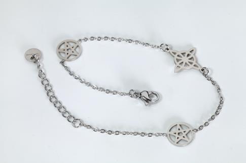 PULSERAS | PULSERA ACERO DOBLE PROTECCIN (2 TETRAGRAMATON / 1 NUDO DE BRUJAS)