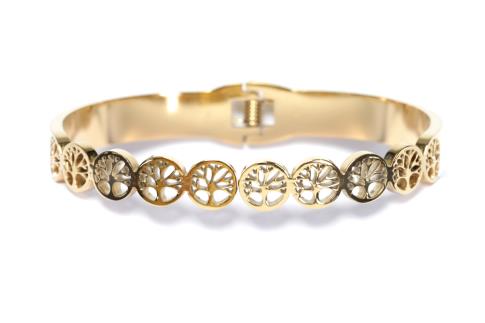 PULSERAS | PULSERA ACERO DORADO ARBOLES DE LA VIDA TAMAO MINI