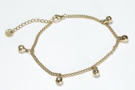 PULSERAS | PULSERA ACERO DORADO CASCABELES LLAMA ANGELES