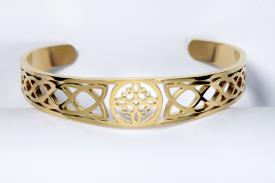 PULSERAS | PULSERA ACERO DORADO NUDO DE BRUJAS CON CENEFA