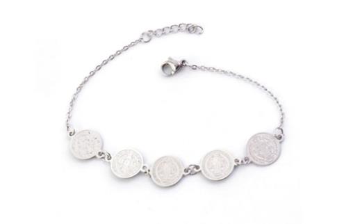 COMODIN | PULSERA ACERO SAN BENITO MEDALLAS DE 11 MM. LARGO 19+3 CM