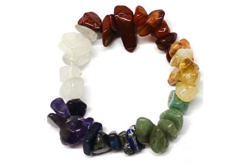 COLLARES, PULSERAS, PENDIENTES Y ANILLOS | PULSERA CHIP ELASTICA 7 CHAKRAS