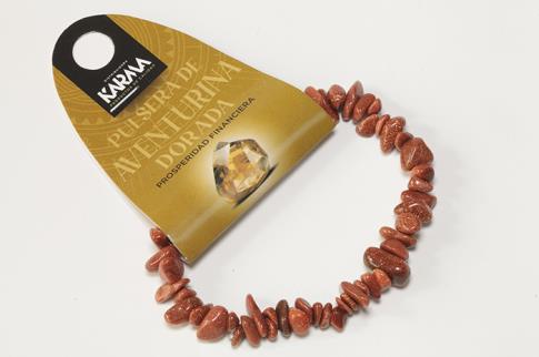 COLLARES, PULSERAS, PENDIENTES Y ANILLOS | PULSERA CHIP ELASTICA AVENTURINA DORADA