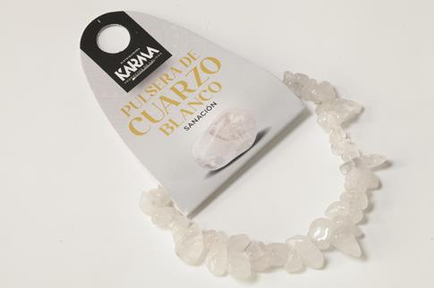 COLLARES, PULSERAS, PENDIENTES Y ANILLOS | PULSERA CHIP ELASTICA CUARZO BLANCO