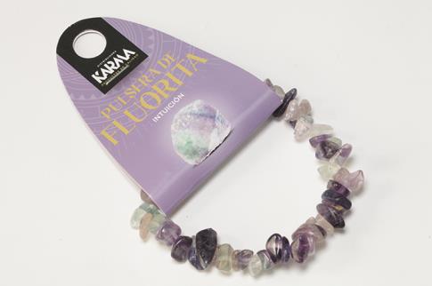 COLLARES, PULSERAS, PENDIENTES Y ANILLOS | PULSERA CHIP ELASTICA FLUORITA