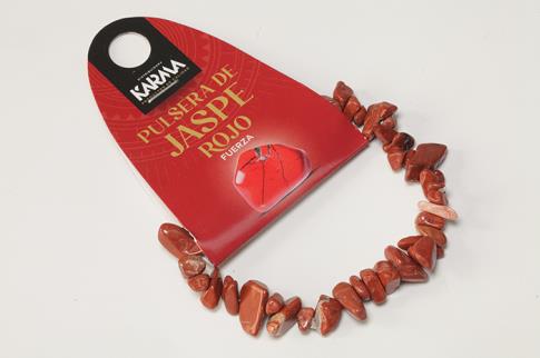COLLARES, PULSERAS, PENDIENTES Y ANILLOS | PULSERA CHIP ELASTICA JASPE ROJO
