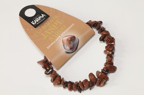COLLARES, PULSERAS, PENDIENTES Y ANILLOS | PULSERA CHIP ELASTICA JASPE SARDO