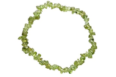 COLLARES, PULSERAS, PENDIENTES Y ANILLOS | PULSERA CHIP ELASTICA OLIVINO