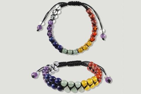 COLLARES, PULSERAS, PENDIENTES Y ANILLOS | PULSERA CORDON CHACKRA DOBLE BOLA LISA 6MM ZIG ZAG