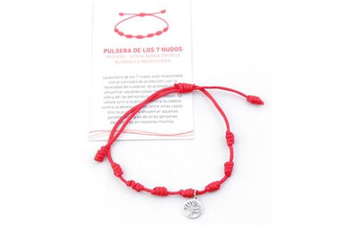 COMODIN | PULSERA DE LOS 7 NUDOS CON ARBOL DE LA VIDA 10MM EN PLATA DE LEY