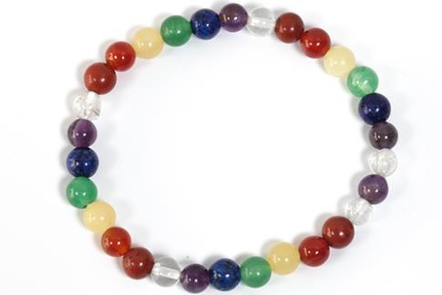 COLLARES, PULSERAS Y PENDIENTES | PULSERA ELASTICA 7 CHAKRAS BOLA 6MM