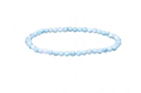 COMODIN | PULSERA ELASTICA AGUAMARINA BOLA FACETEADA 4 MM