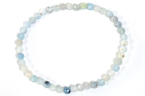 COLLARES, PULSERAS Y PENDIENTES | PULSERA ELASTICA AGUAMARINA FACETEADA 4MM