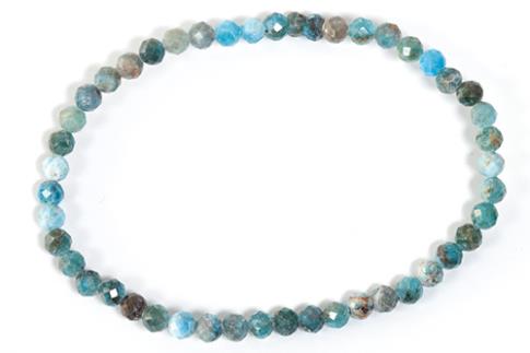 COLLARES, PULSERAS, PENDIENTES Y ANILLOS | PULSERA ELASTICA APATITA FACETEADA 4MM