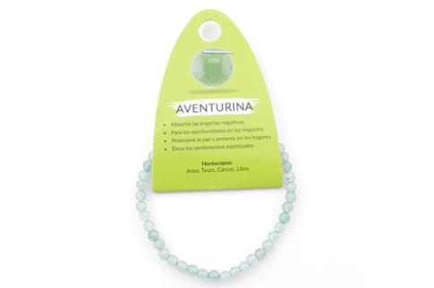 COMODIN | PULSERA ELASTICA AVENTURINA BOLA DE 4 MM
