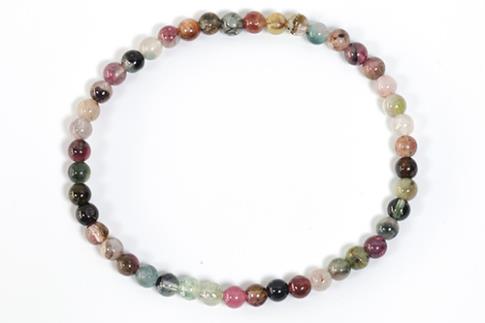 COLLARES, PULSERAS, PENDIENTES Y ANILLOS | PULSERA ELASTICA BOLA 4 MM TURMALINA SANDIA