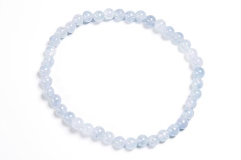 COLLARES, PULSERAS, PENDIENTES Y ANILLOS | PULSERA ELASTICA BOLA 4MM AGUAMARINA