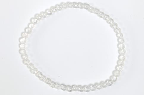 COLLARES, PULSERAS, PENDIENTES Y ANILLOS | PULSERA ELASTICA BOLA 4MM CUARZO CRISTAL