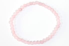 COLLARES, PULSERAS, PENDIENTES Y ANILLOS MINERALES | PULSERA ELASTICA BOLA 4MM CUARZO ROSA
