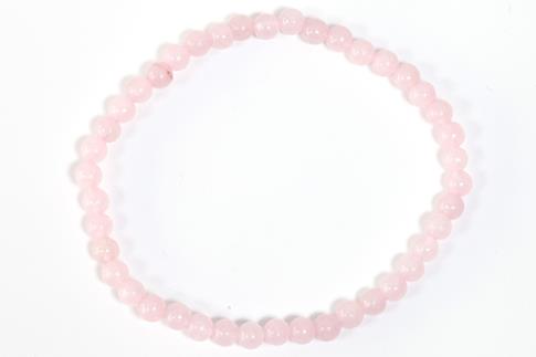 COLLARES, PULSERAS, PENDIENTES Y ANILLOS | PULSERA ELASTICA BOLA 4MM CUARZO ROSA