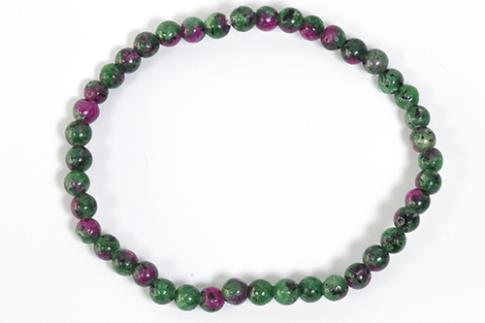 COLLARES, PULSERAS, PENDIENTES Y ANILLOS | PULSERA ELASTICA BOLA 4MM FUCSIA + RUBI