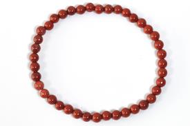 COLLARES, PULSERAS, PENDIENTES Y ANILLOS MINERALES | PULSERA ELASTICA BOLA 4MM JASPE ROJO