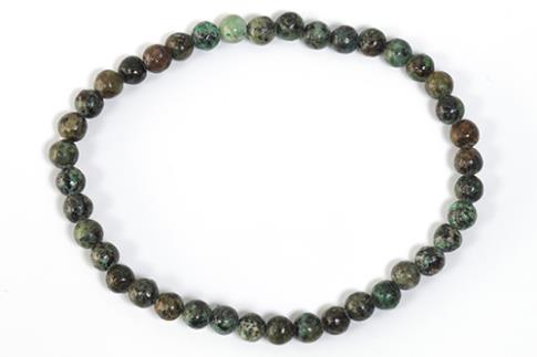 COLLARES, PULSERAS, PENDIENTES Y ANILLOS | PULSERA ELASTICA BOLA 4MM TURQUESA AFRICANA
