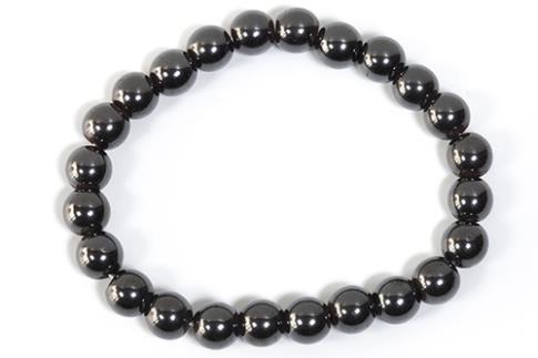 COLLARES, PULSERAS, PENDIENTES Y ANILLOS | PULSERA ELASTICA BOLA 8MM HEMATITE IMANTADA