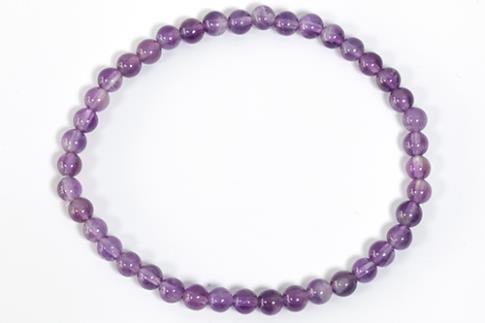 COLLARES, PULSERAS, PENDIENTES Y ANILLOS | PULSERA ELASTICA BOLA DE AMATISTA 4MM