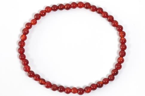COLLARES, PULSERAS, PENDIENTES Y ANILLOS | PULSERA ELASTICA BOLA DE CARNEOLA 4MM
