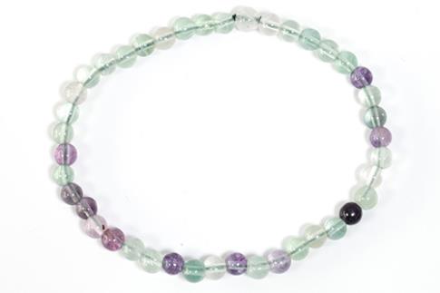 COLLARES, PULSERAS, PENDIENTES Y ANILLOS | PULSERA ELASTICA BOLA DE FLUORITA 4MM