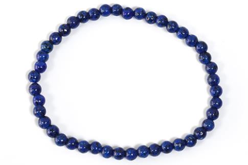 COLLARES, PULSERAS, PENDIENTES Y ANILLOS | PULSERA ELASTICA BOLA DE LAPISLAZULI RECONSTITUIDO 4MM