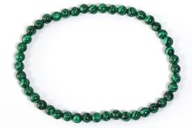 COLLARES, PULSERAS, PENDIENTES Y ANILLOS | PULSERA ELASTICA BOLA DE MALAQUITA SINTETICA 4MM
