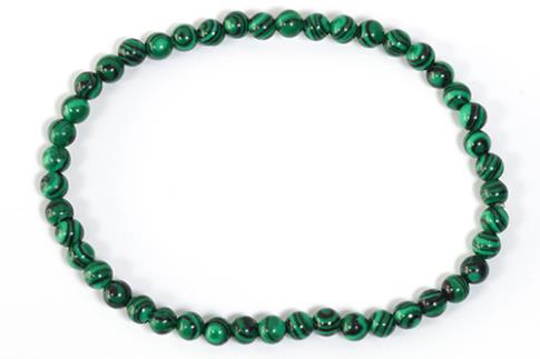 COLLARES, PULSERAS, PENDIENTES Y ANILLOS | PULSERA ELASTICA BOLA DE MALAQUITA SINTETICA 4MM
