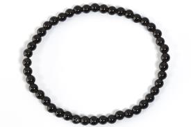 COLLARES, PULSERAS, PENDIENTES Y ANILLOS | PULSERA ELASTICA BOLA DE OBSIDIANA 4MM