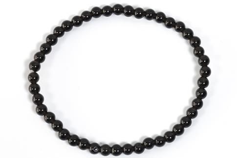 COLLARES, PULSERAS, PENDIENTES Y ANILLOS | PULSERA ELASTICA BOLA DE OBSIDIANA 4MM