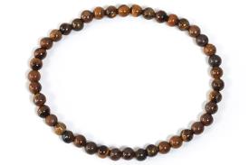 COLLARES, PULSERAS, PENDIENTES Y ANILLOS | PULSERA ELASTICA BOLA DE OJO DE TIGRE 4MM
