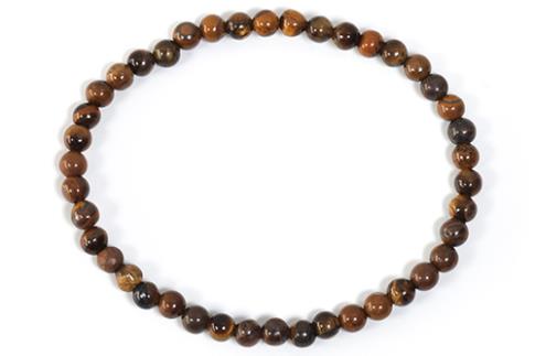 COLLARES, PULSERAS, PENDIENTES Y ANILLOS | PULSERA ELASTICA BOLA DE OJO DE TIGRE 4MM