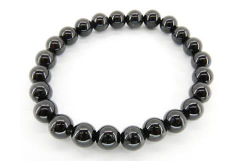 COMODIN | PULSERA ELASTICA BOLA TURMALINA NEGRA EXTRA 8 mm