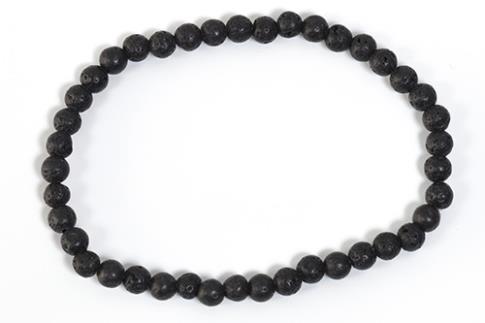 COLLARES, PULSERAS, PENDIENTES Y ANILLOS | PULSERA ELASTICA BOLAS DE LAVA 4MM