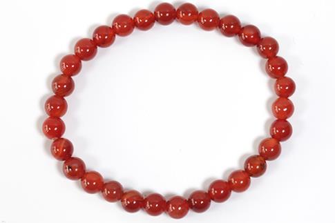 COLLARES, PULSERAS, PENDIENTES Y ANILLOS | PULSERA ELASTICA CARNEOLA BOLA 6MM