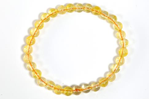 COLLARES, PULSERAS, PENDIENTES Y ANILLOS MINERALES | PULSERA ELASTICA CITRINO SINTETICO BOLA 6MM