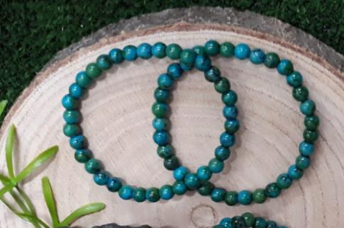 COMODIN | PULSERA ELASTICA CRISOCOLA BOLA DE 4 MM