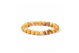CRUCES, ROSARIOS Y VARIOS | PULSERA ELASTICA DE PALO SANTO NATURAL BOLA 6MM