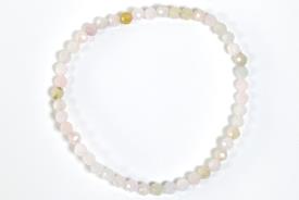 COLLARES, PULSERAS, PENDIENTES Y ANILLOS MINERALES | PULSERA ELASTICA FACETEADA MORGANITA 4 MM