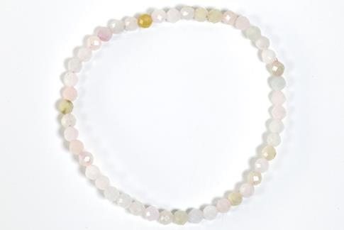 COLLARES, PULSERAS, PENDIENTES Y ANILLOS | PULSERA ELASTICA FACETEADA MORGANITA 4 MM